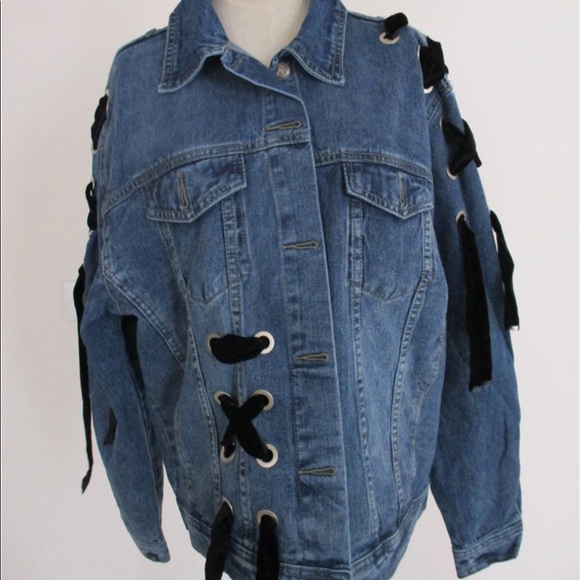 Customized new oversized lace denim jacket - Picture 3 of 3